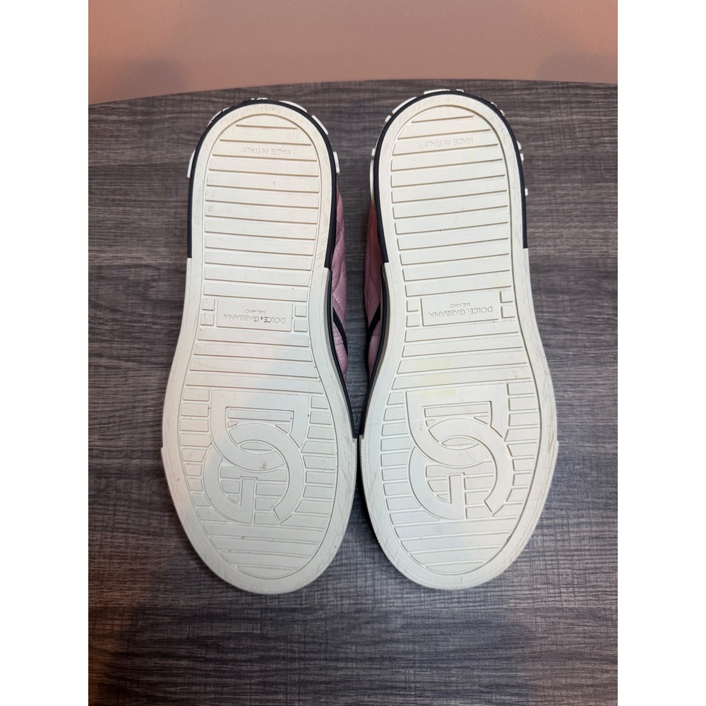 Dolce & Gabbana Pink Quilted Nylon Portofino Slip On Sneakers CK1803 Size 37 - Picture 6 of 7